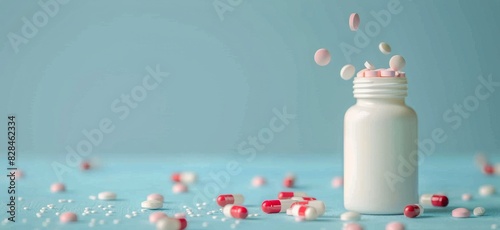 Bottle Filled With Pink and White Pills