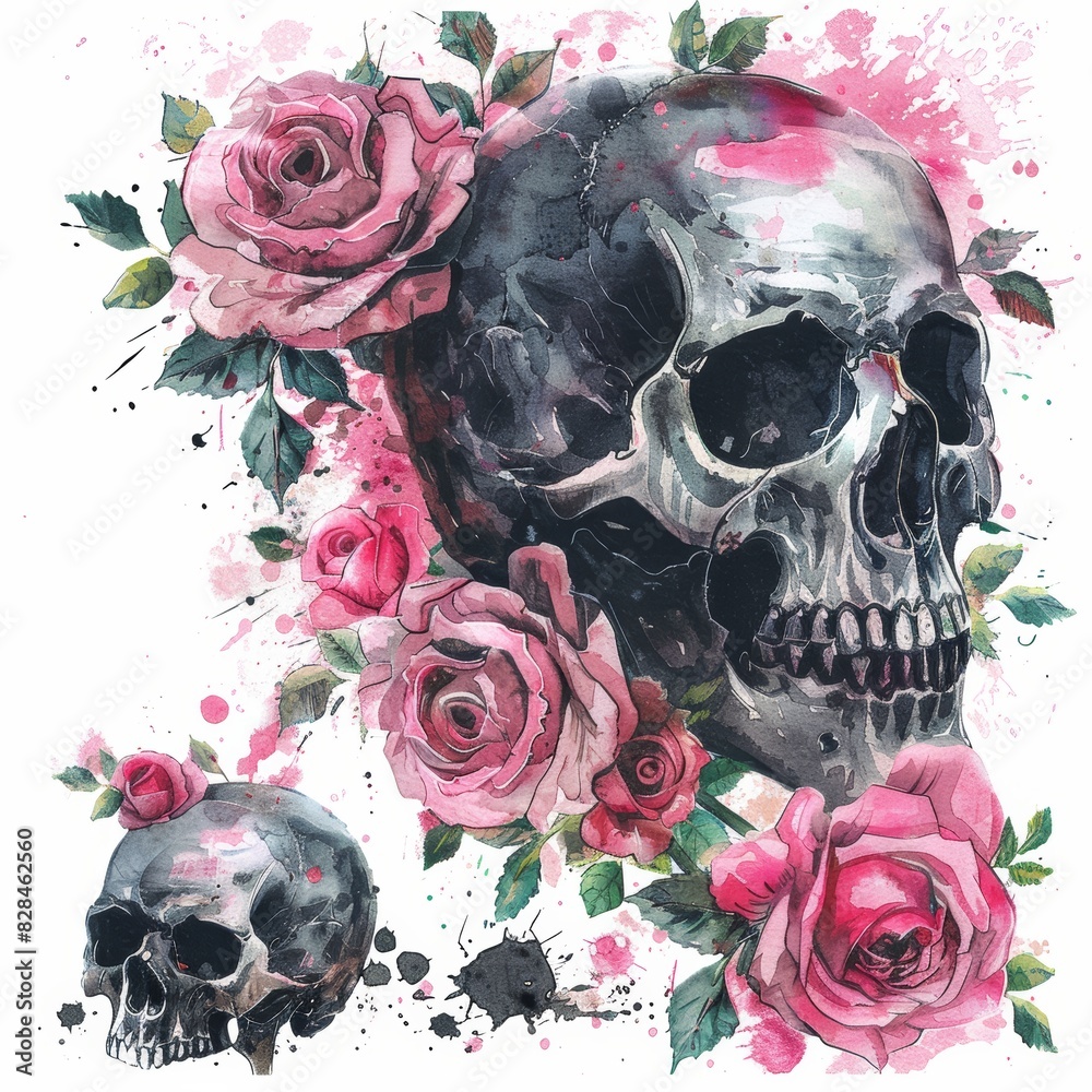 Whimsical Floral Skull Design for Fashion or Beauty Branding Generative AI Whimsical Floral Skull Design for Fashion or Beauty Branding Generative AI