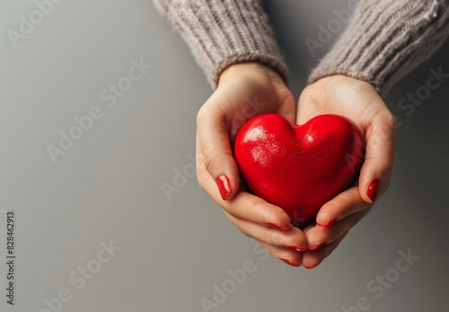 Person Holding Red Heart in Hands
