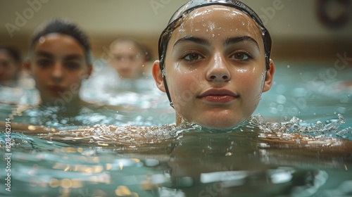 Group of People Swimming in a Pool