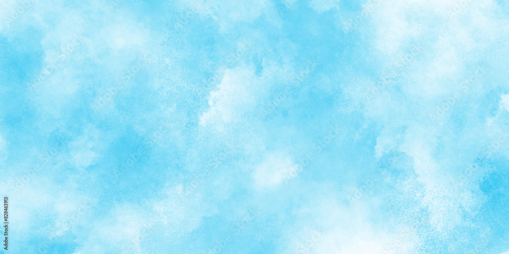 Abstract grunge tint light blue watercolor background. Hand painted abstract soft sky blue watercolor sky and clouds,  Light blue background with watercolor.