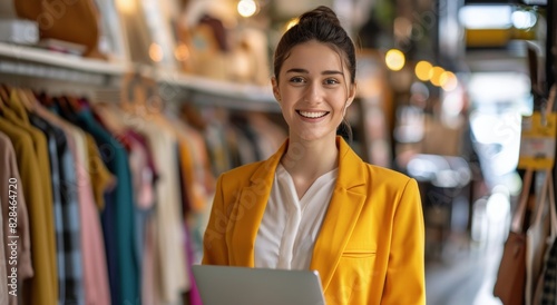 Woman Standing in Front of Laptop Computer