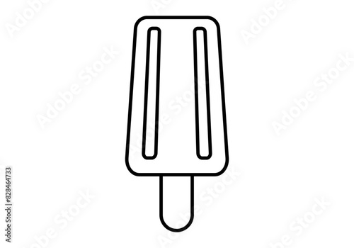 Icono negro de helado de paleta.