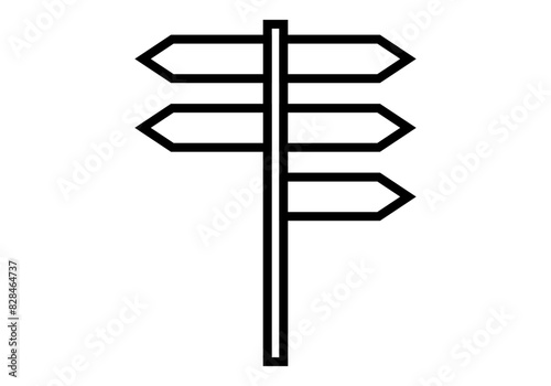 Icono negro de señal en dos direcciones.