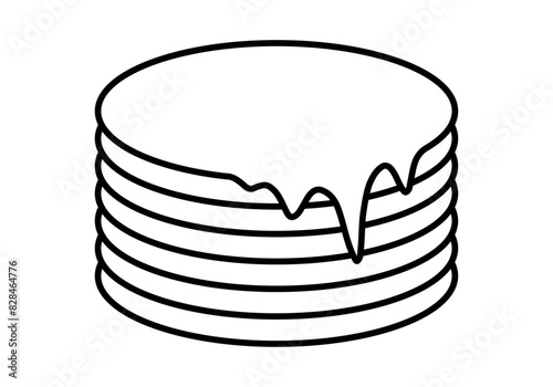 Icono negro de tortitas o crepes con crema.