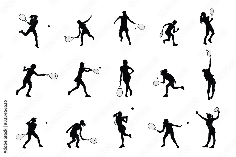 Female tennis player silhouette