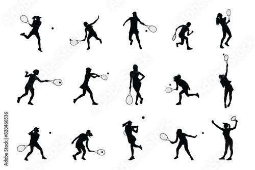 Female tennis player silhouette