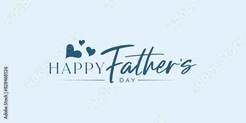 Modern minimalist Happy Father's Day logo design, Father's Day with love vector logo, loves icon vector