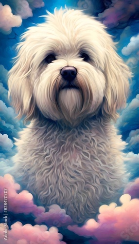 Abstraktion Hund des Havanna-Bichon. Hintergrund für das Design 2. photo