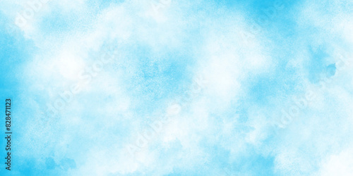 Abstract grunge tint light blue watercolor background. Hand painted abstract soft sky blue watercolor sky and clouds,  Light blue background with watercolor.