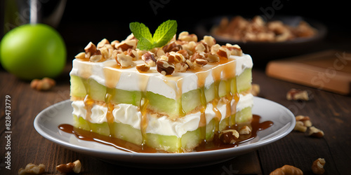 piece of cake with fruits, piece of cake with cream and fruits, Picture of Esh asaraya
 photo