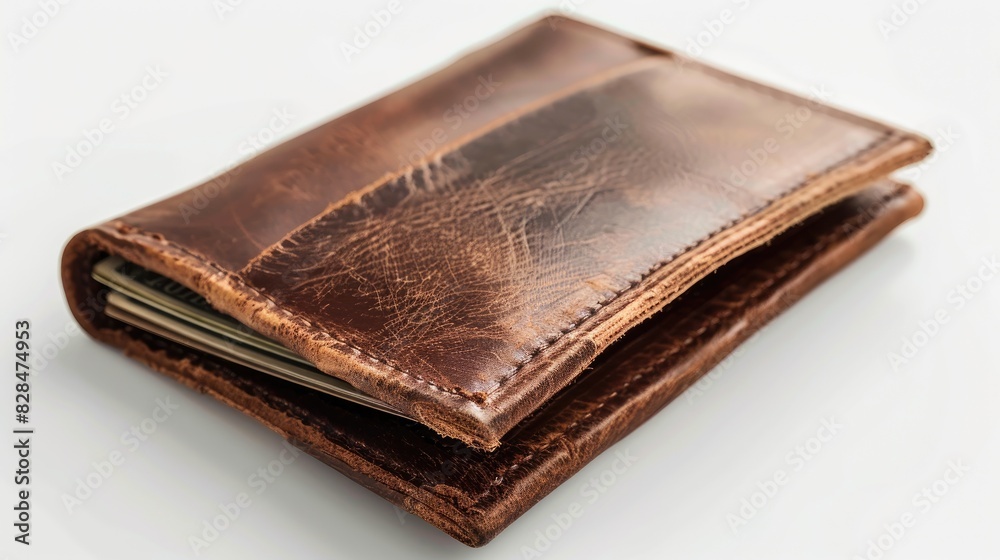 White background with isolated leather wallet White background with isolated leather wallet