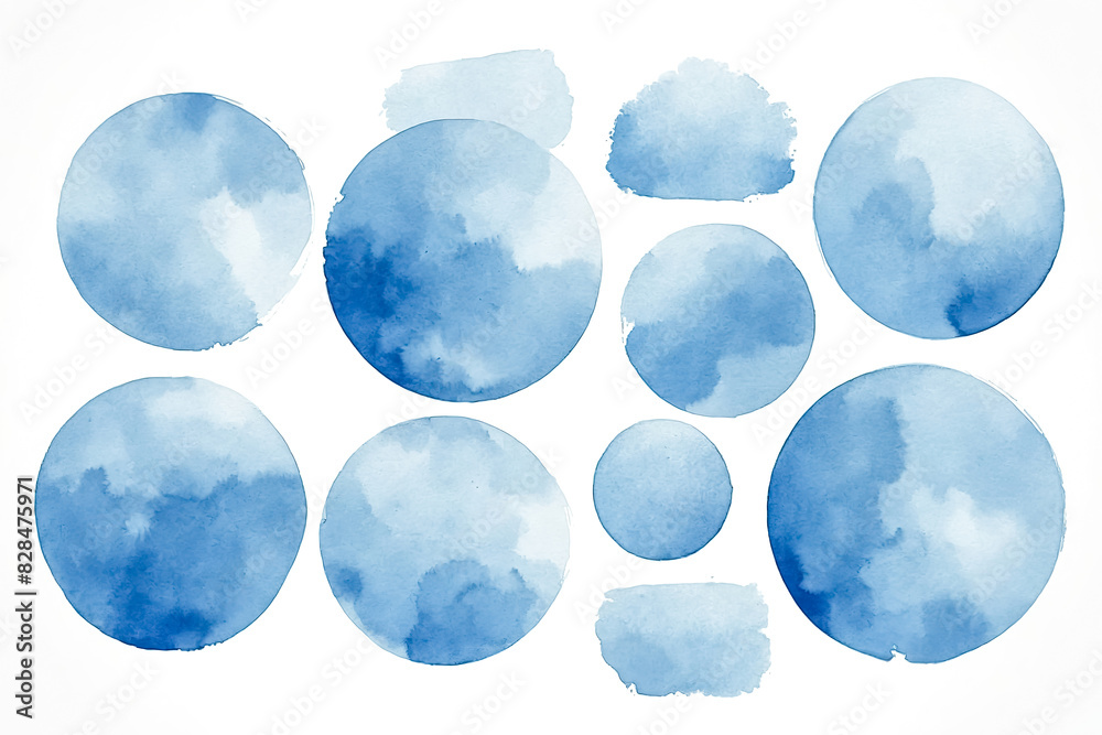 Abstract Watercolor Blue Circles Abstract Watercolor Blue Circles