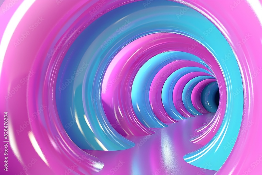 A colorful tunnel with pink, blue, and purple swirls A colorful tunnel with pink, blue, and purple swirls