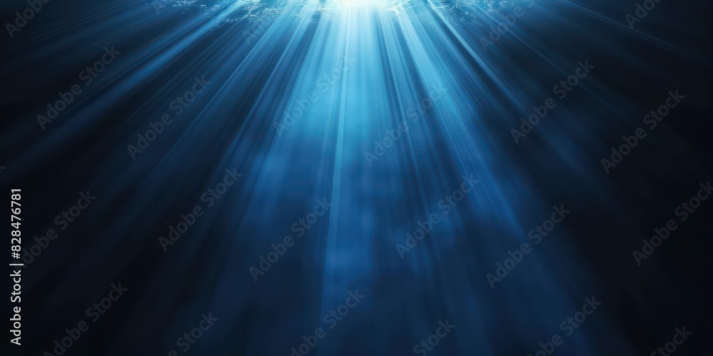Fototapeta premium blue and white glowing rays aura in dark background