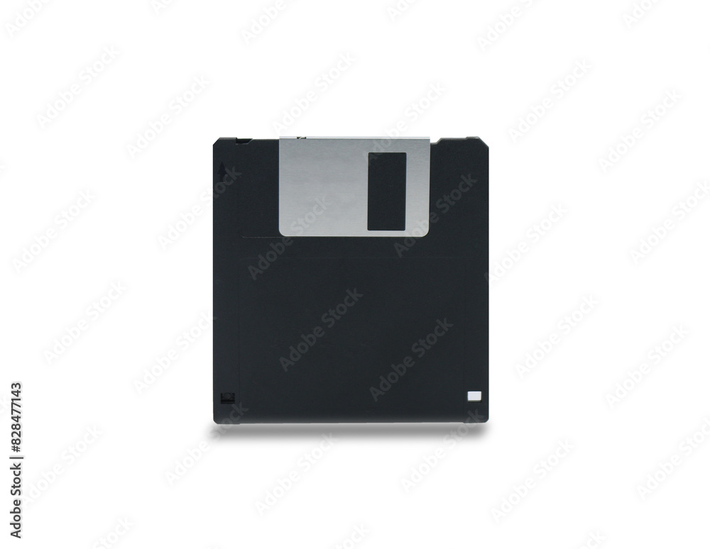 Black floppy disk old technology for copy data on white background with clippingpath Black floppy disk old technology for copy data on white background with clippingpath