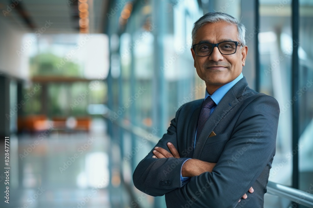 Fototapeta premium senior indian businessman standing at office
