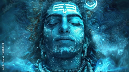 closeup view of lord shiva statue photo