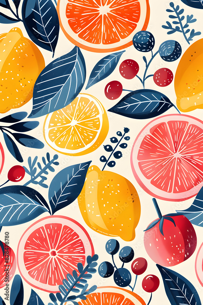 pattern with citrus fruits