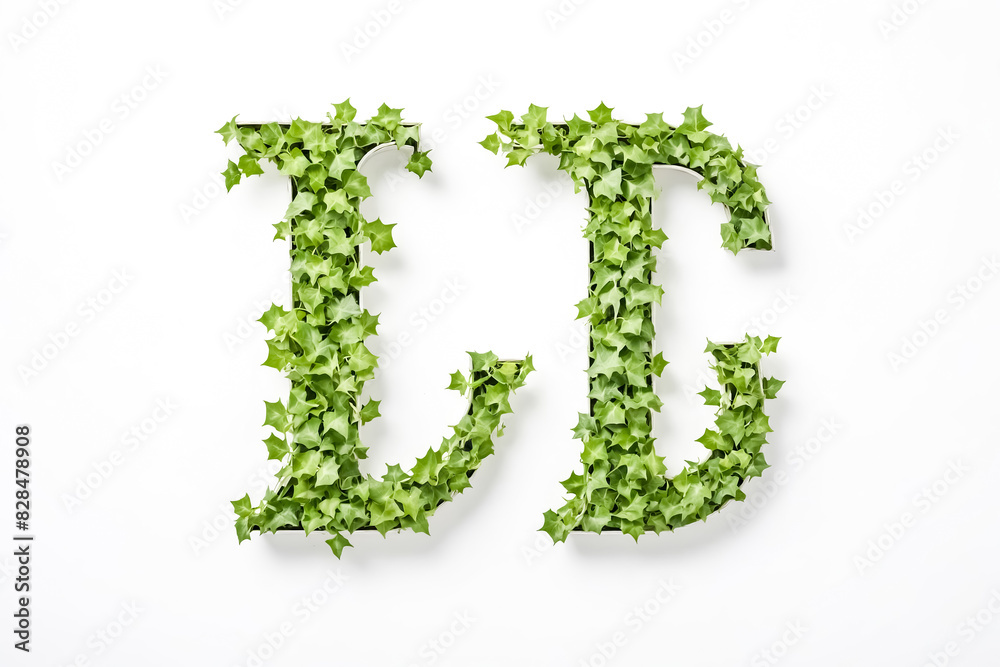 Green Ivy Letters - I & JGreen ivy leaves forming the letters Green Ivy Letters - I & JGreen ivy leaves forming the letters