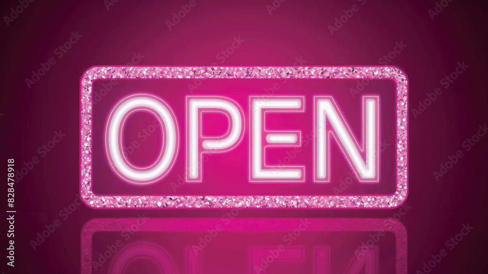 Glowing pink Open Signage Glowing pink Open Signage