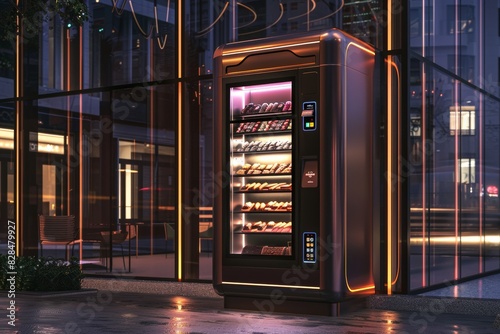 Futuristic Chocolate Vending Machine with Artisanal Chocolates - Modern Design for Urban Settings