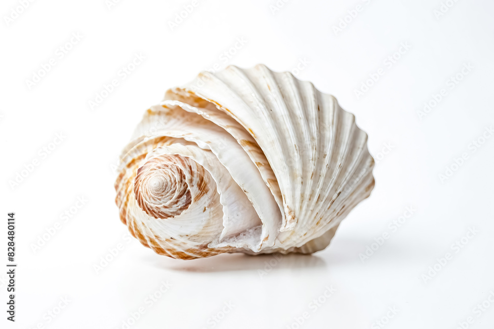 Single seashell isolated on white background Single seashell isolated on white background