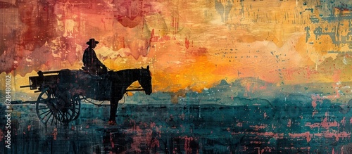 CloseUp Focus on Winslow Homers Hay Wagon A Vibrant Double Exposure Silhouette Celebrating Rural Life photo