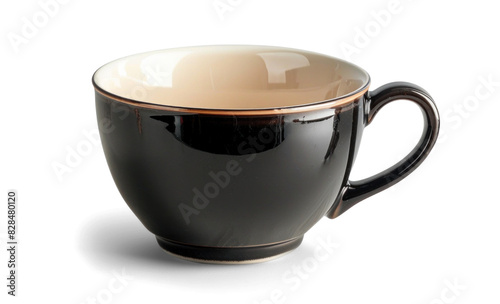 Elegant Black Ceramic Cup Transparent Background