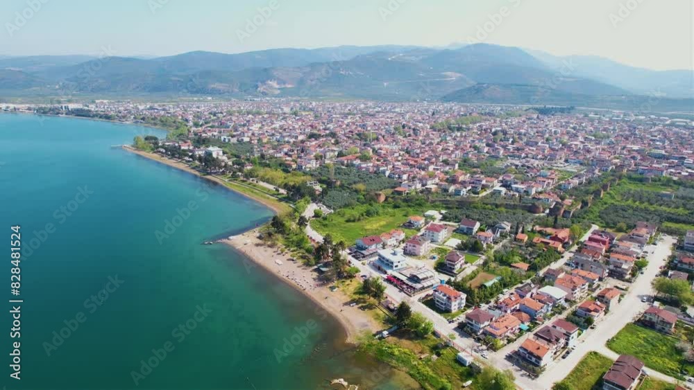Iznik Lake in Bursa, Turkey. Iznik is beautiful town of Bursa City. Drone shot. Iznik Lake in Bursa, Turkey. Iznik is beautiful town of Bursa City. Drone shot.