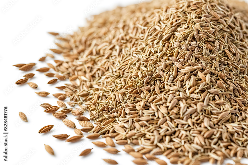 Heap of Caraway Seeds on White Background Heap of Caraway Seeds on White Background