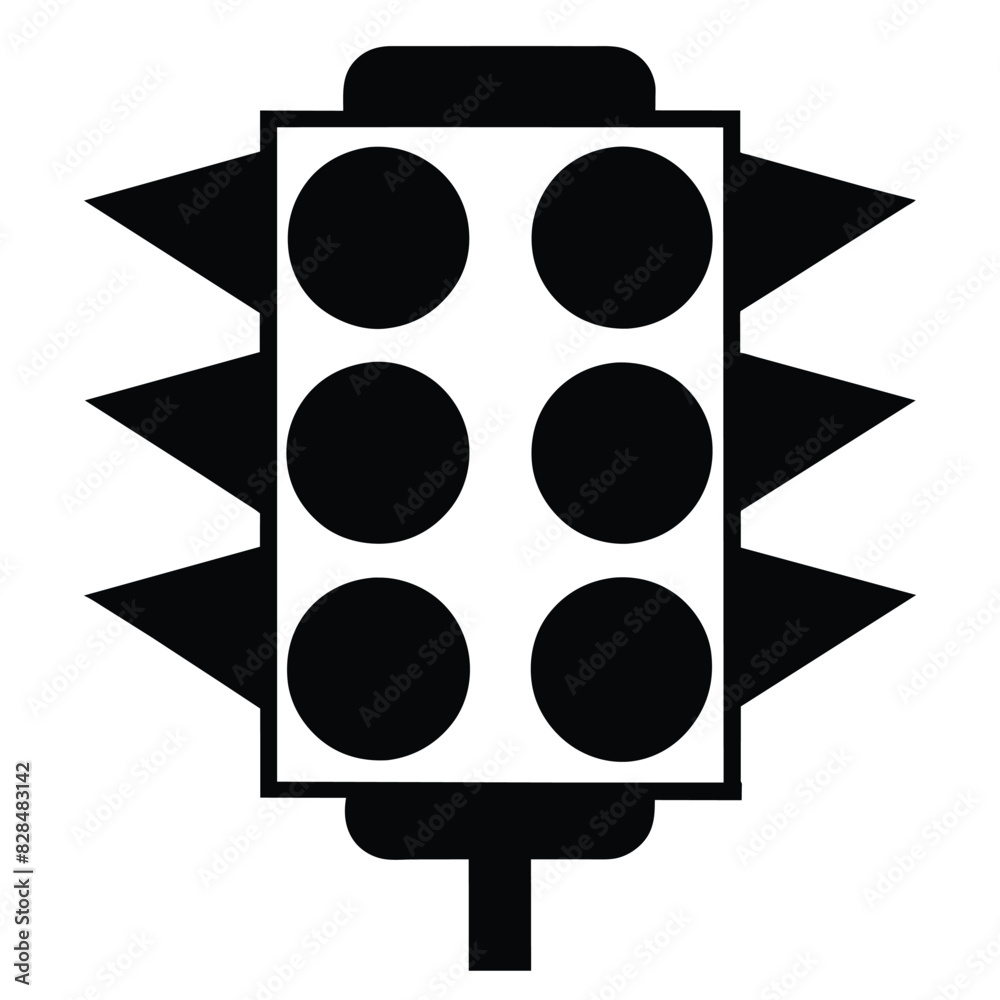 Set of traffic light icon black vector on white background Stock Vector ...