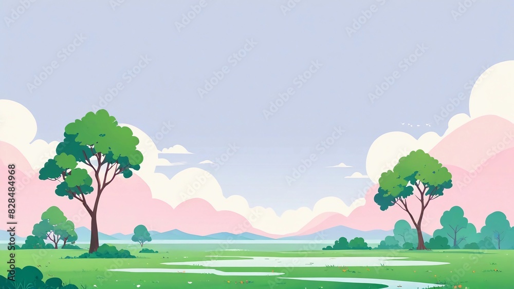 flat illustration sunset on the beach flat illustration sunset on the beach