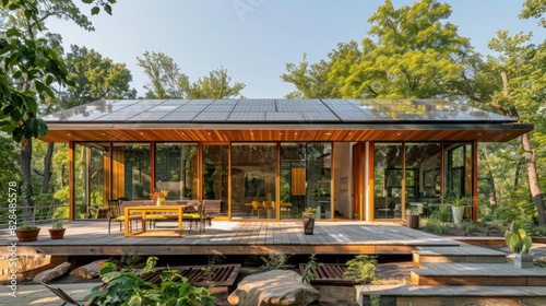 A solar-powered house with a focus on sustainable design and architecture