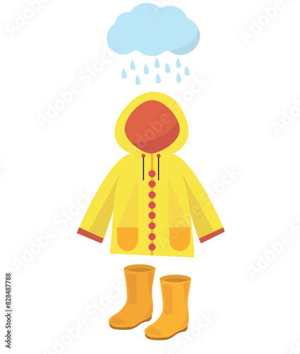 Clothing and items for autmn. Autmn season clothing vector ilklustration set