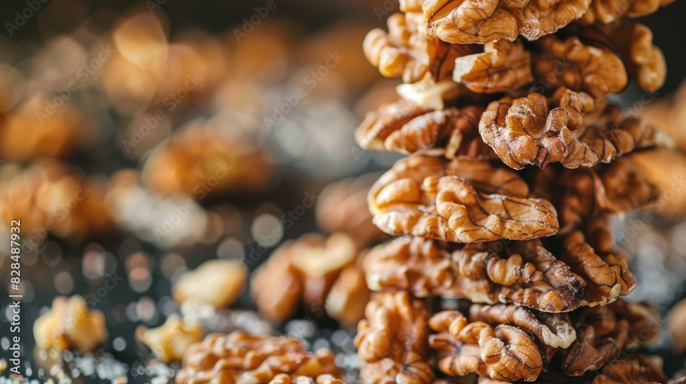 Walnut stack tasty treats close up picture Walnut stack tasty treats close up picture