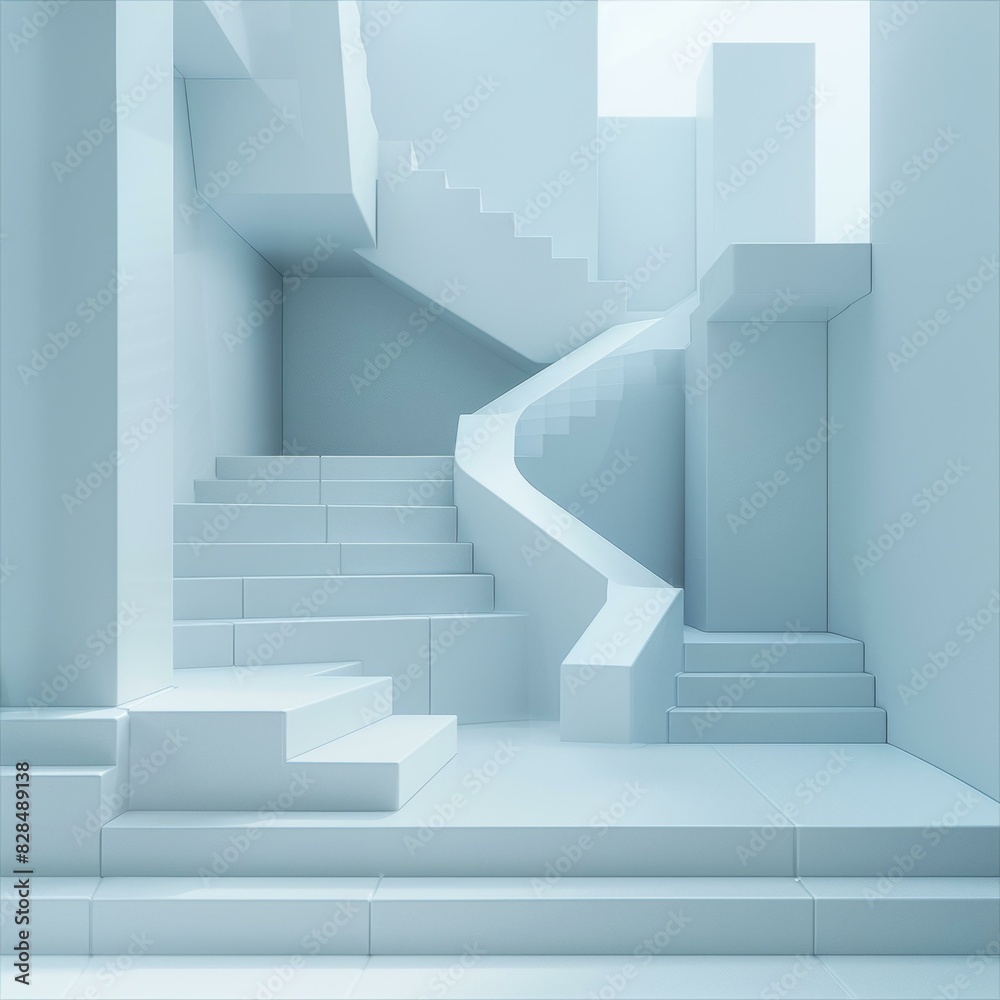 Abstract White Staircase Architectural Background Abstract White Staircase Architectural Background