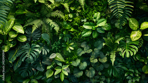 Herb wall  plant wall  natural green wallpaper and background. nature wall. Nature background of green forest