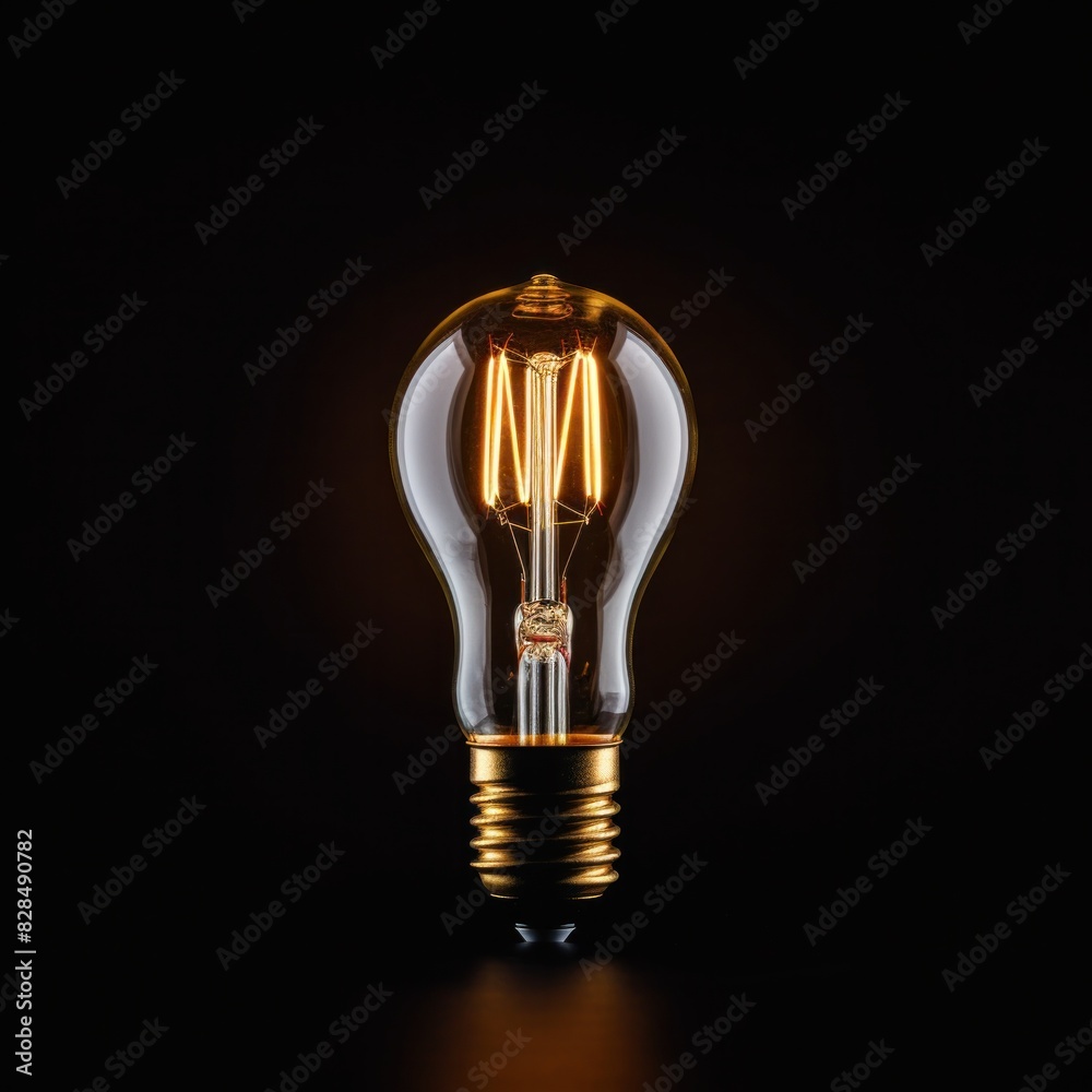 Bright light bulb on a black background Bright light bulb on a black background