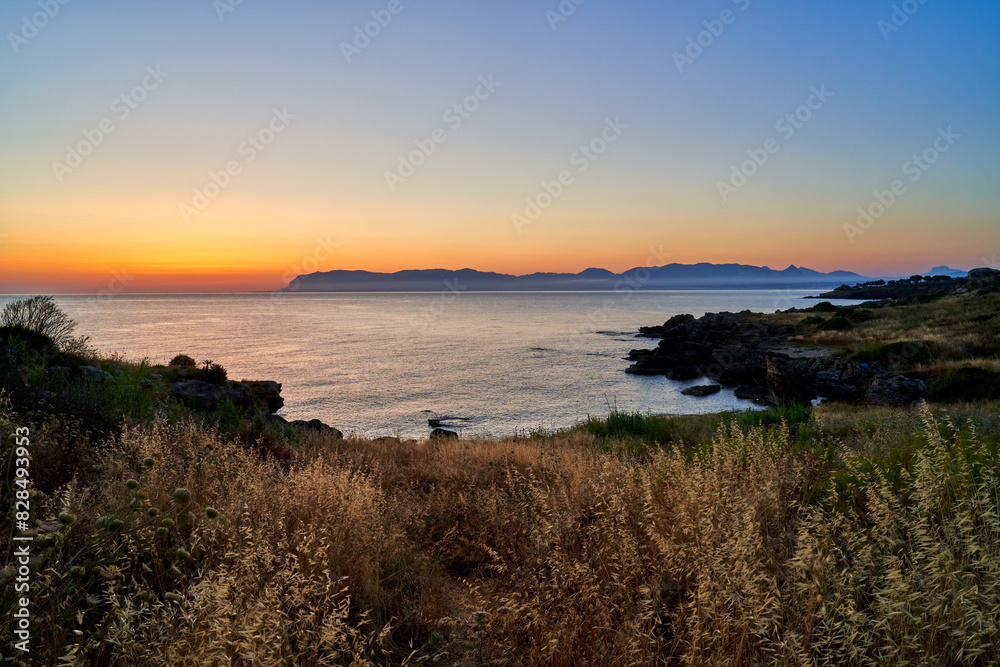 Sunset on Sicily coast Sunset on Sicily coast