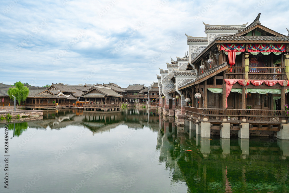 the beautiful ancient town of Lizhuang on the lake, Yibin City, Sichuan Province, China the beautiful ancient town of Lizhuang on the lake, Yibin City, Sichuan Province, China
