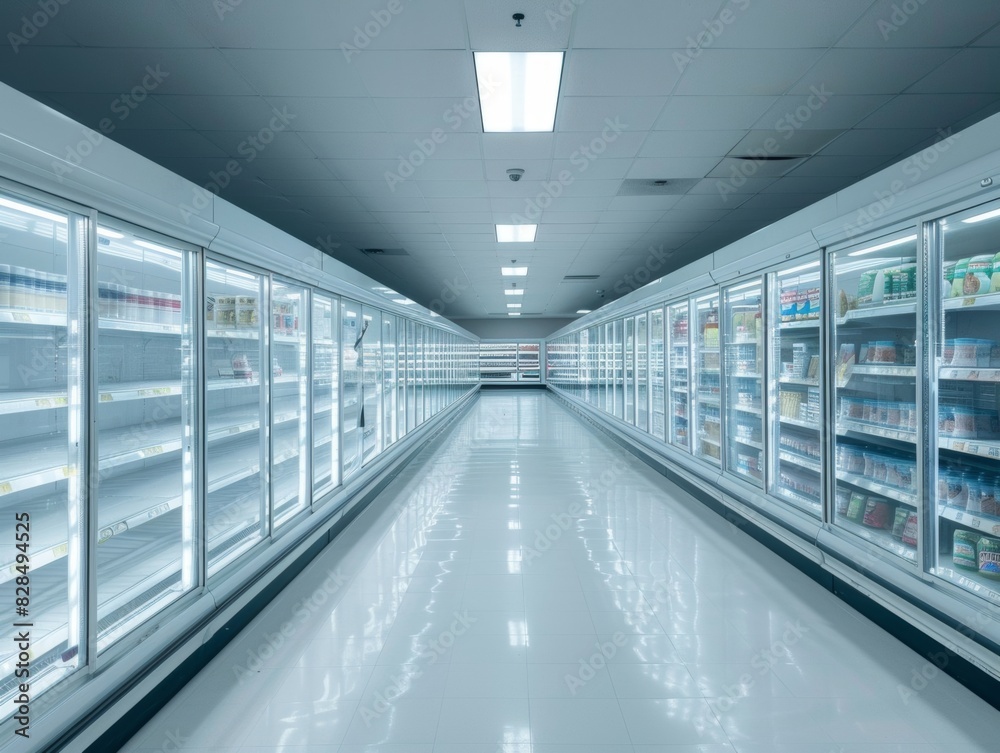 Clean and organized aisles of the grocery store Clean and organized aisles of the grocery store