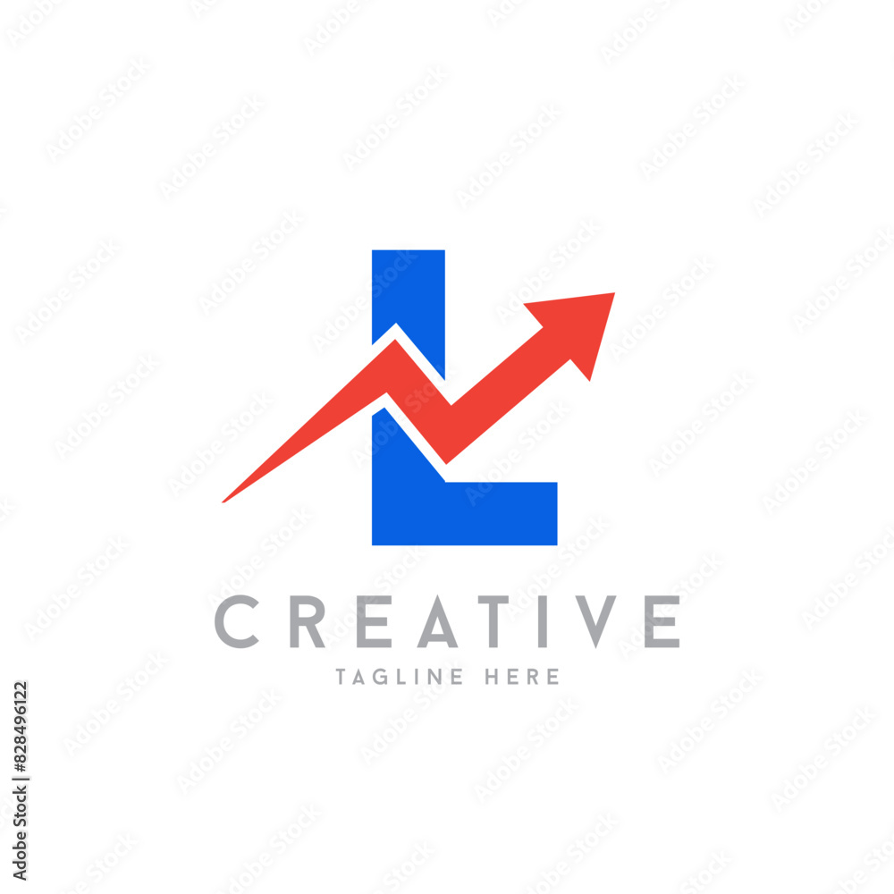 letter L with upper arrow logo. financial growth up logo icon design with arrow combined for economy, finance element symbol letter L with upper arrow logo. financial growth up logo icon design with arrow combined for economy, finance element symbol