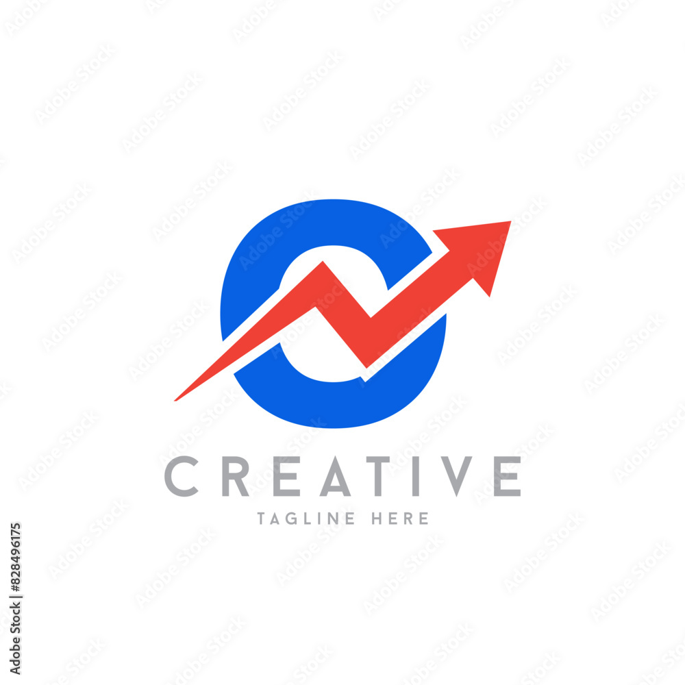 letter O with upper arrow logo. financial growth up logo icon design with arrow combined for economy, finance element symbol letter O with upper arrow logo. financial growth up logo icon design with arrow combined for economy, finance element symbol