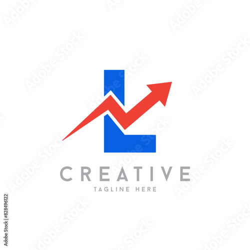 Free Download letter L with upper arrow logo. financial growth up logo icon design with arrow combined for economy, finance element symbol - GFXLoad