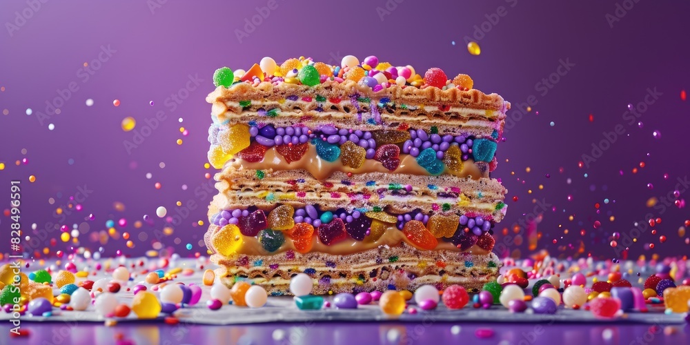 Colorful Layered Candy Cake Colorful Layered Candy Cake
