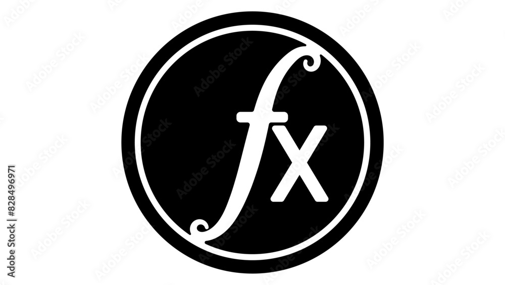 Obraz premium Function logo, black isolated silhouette 