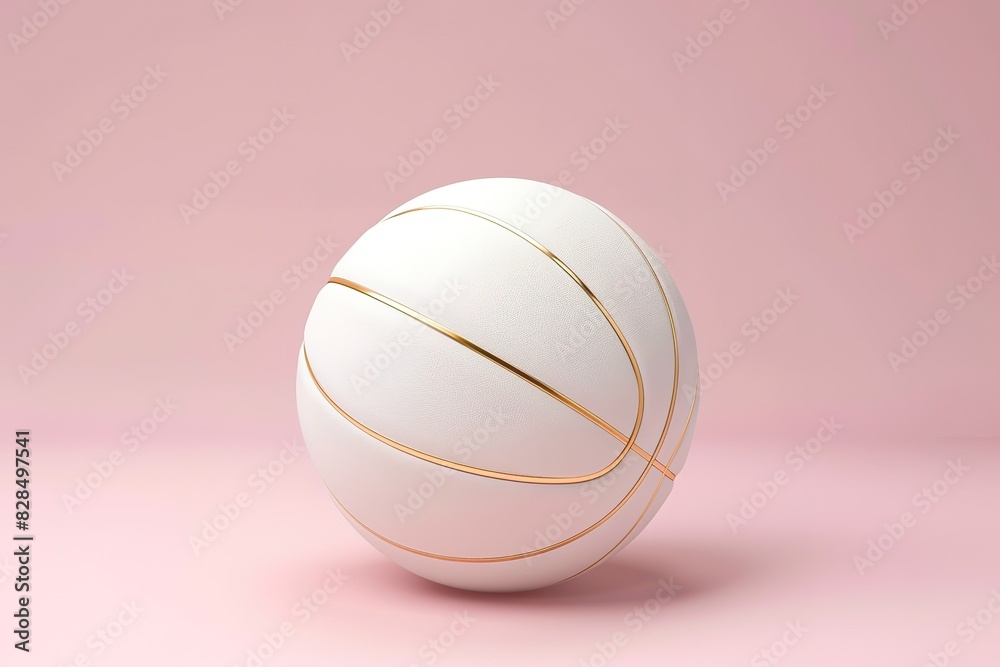 Pink Gold Basketball ball isolated on white - 3d rendering Pink Gold Basketball ball isolated on white - 3d rendering