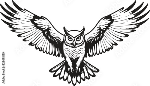 Vector design of an owl on white background. Bird. Wildlife Animals. Easy editable layered vector illustration.