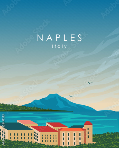Naples travel poster